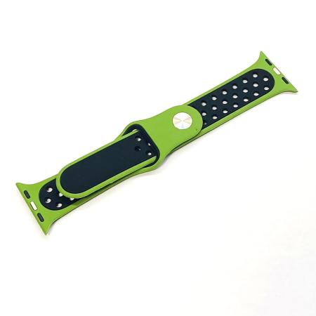 Ремешок Nike+ "Silicone Sport Band" Apple Watch 38/40 мм Черно-зеленый Ремешок Nike+ "Silicone Sport Band" Apple Watch 38/40 мм Черно-зеленый