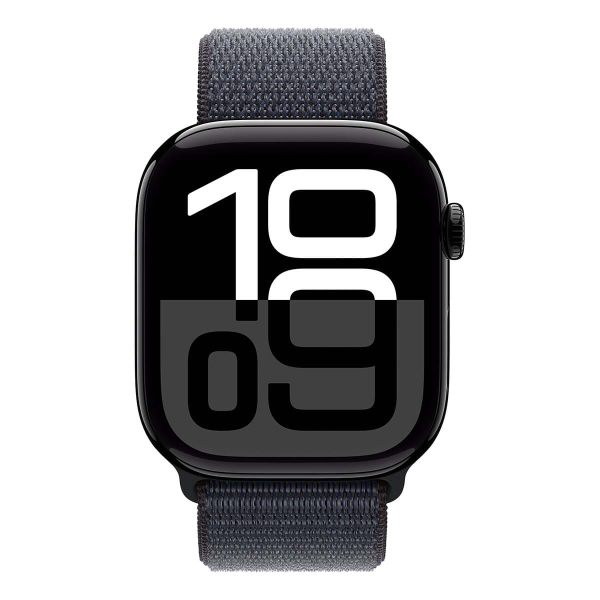 Apple Watch Series 10, 46 мм корпус из алюминия цвета «Jet Black», ремешок Sport Loop цвета «Ink» Apple Watch Series 10, 46 мм корпус из алюминия цвета «Jet Black», ремешок Sport Loop цвета «Ink»