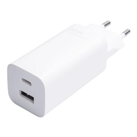 Сетевое зарядное устройство Xiaomi GaN Charger Type-A + Type-C 65 Вт BHR5515GL (AD652GEU) Белый Сетевое зарядное устройство Xiaomi GaN Charger Type-A + Type-C 65 Вт BHR5515GL (AD652GEU) Белый