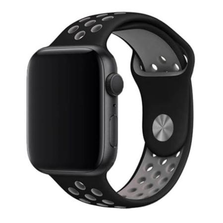 Силиконовый ремешок COTEetCI Nike+ Silicone Sport Band для Apple Watch 42/44 мм Black-Gray, черно-серый