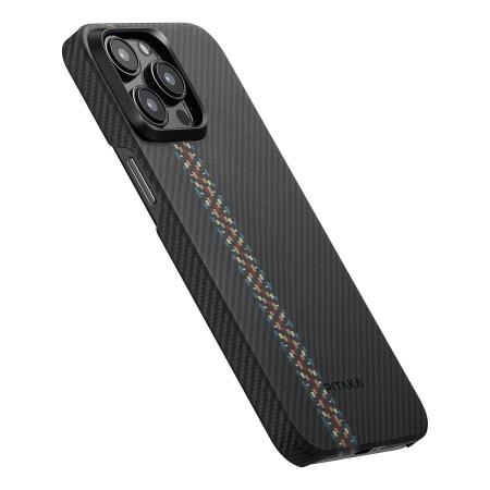 Чехол для iPhone 15 Pro Pitaka Fusion Weaving MagEZ Case 4 Rhapsody кевлар (FR1501P) Черный
