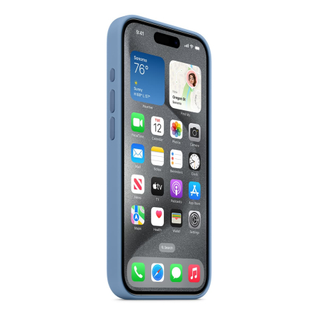 Чехол Silicone Case для Apple iPhone 15 Pro с MagSafe Winter Blue, голубой Чехол Silicone Case для Apple iPhone 15 Pro с MagSafe Winter Blue, голубой