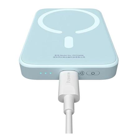 Внешний аккумулятор Baseus Magnetic Mini Wireless Fast Charge Power Bank 10000mAh 20W с поддержкой беспроводной зарядки (PPCX110103) Голубой Внешний аккумулятор Baseus Magnetic Mini Wireless Fast Charge Power Bank 10000mAh 20W с поддержкой беспроводной зарядки (PPCX110103) Голубой