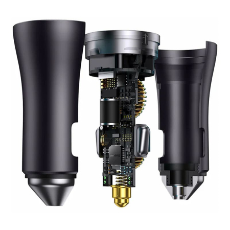 Автомобильное зарядное устройство Baseus Golden Contactor Pro Dual Fast Charger Car Charger C+C 40 Вт (CGJP000013) Dark Gray Автомобильное зарядное устройство Baseus Golden Contactor Pro Dual Fast Charger Car Charger C+C 40 Вт (CGJP000013) Dark Gray