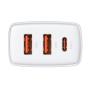 Зарядное устройство Baseus Compact Quick Charger 2U+C 30W EU (CCXJ-E02) Белый