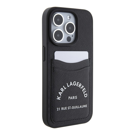 Чехол Karl Lagerfeld для iPhone 15 Pro Max Cardslot PU Saffiano RSG 3D rubber logo Hard (KLHCP15XSAPRSGK) Черный Чехол Karl Lagerfeld для iPhone 15 Pro Max Cardslot PU Saffiano RSG 3D rubber logo Hard (KLHCP15XSAPRSGK) Черный