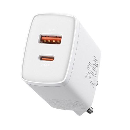 Зарядное устройство Baseus Compact Quick Charger U+C 20W EU (CCXJ-B02) Белый