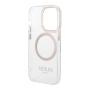 Чехол Guess для iPhone 15 Pro с MagSafe PC/TPU Metal outline Hard (GUHMP15LHTRMD) Transparent/Gold Прозрачный Чехол Guess для iPhone 15 Pro с MagSafe PC/TPU Metal outline Hard (GUHMP15LHTRMD) Transparent/Gold Прозрачный