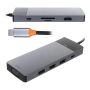 Хаб WiWU Linker Series Hub 9в1 (USB-C to USB3.0*2+USB2.0*1+SD/TF+PD+USB-C(3.0)+HDMI+VGA) (A921HV) Серый Хаб WiWU Linker Series Hub 9в1 (USB-C to USB3.0*2+USB2.0*1+SD/TF+PD+USB-C(3.0)+HDMI+VGA) (A921HV) Серый