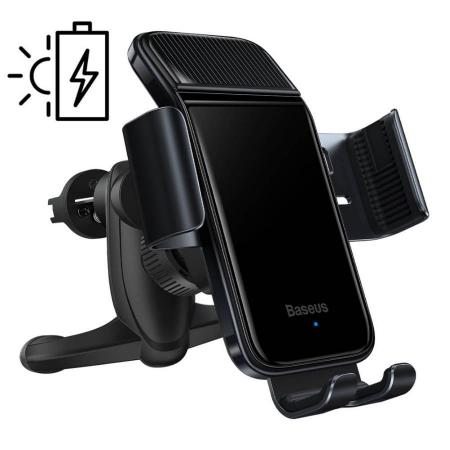 Автомобильный держатель Baseus Smart Solar Power Wireless Car Mount Electric Holder (SUZG000001) Черный Автомобильный держатель Baseus Smart Solar Power Wireless Car Mount Electric Holder (SUZG000001) Черный