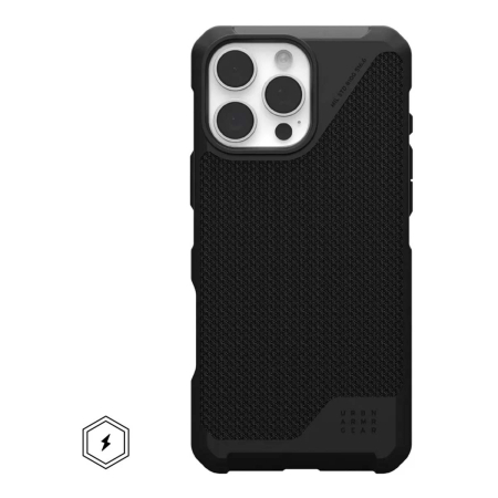 Чехол с поддержкой MAGSAFE Uag Metropolis LT ткань Kevlar для iPhone 16 Pro Max 6.9", цвет черный  (Kevlar Black) Чехол с поддержкой MAGSAFE Uag Metropolis LT ткань Kevlar для iPhone 16 Pro Max 6.9", цвет черный  (Kevlar Black)