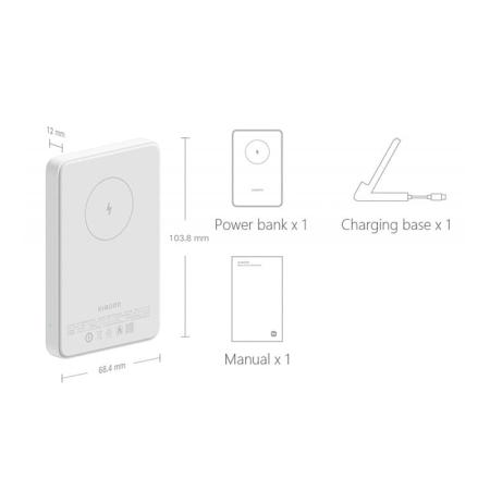 Аккумулятор с подставкой Xiaomi Magnetic Wireless Power Bank Magsafe 5000mAh (P05ZM) Белый