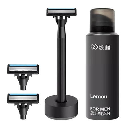 Набор для бритья Xiaomi пена, подставка, бритвенный станок Lemon H300-6 Черный Набор для бритья Xiaomi пена, подставка, бритвенный станок Lemon H300-6 Черный
