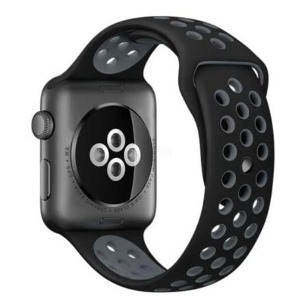 Силиконовый ремешок COTEetCI Nike+ Silicone Sport Band для Apple Watch 42/44 мм Black-Gray, черно-серый