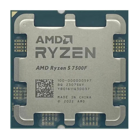 Процессор AMD Ryzen 5 7500F, 3.70 ГГц (Turbo 5.00 ГГц), AM5, OEM (100-000000597)