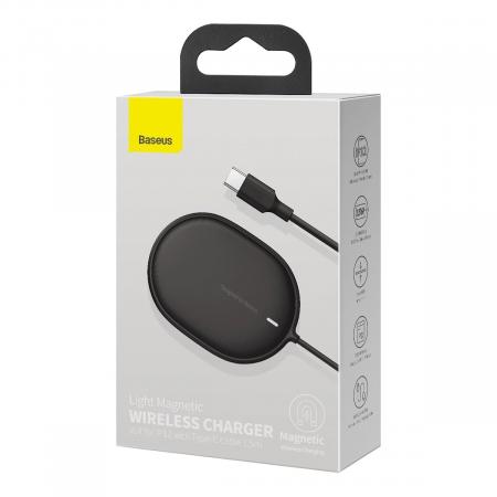 Беспроводное зарядное устройство 15w Baseus Light Magnetic Wireless Charger, Type-C кабель 1,5 м (WXQJ-01) Black, черный Беспроводное зарядное устройство 15w Baseus Light Magnetic Wireless Charger, Type-C кабель 1,5 м (WXQJ-01) Black, черный