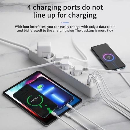 Сетевой фильтр WiWU Smart Power Strip EU Plug 20W 4*AC+3*USB 3.0+ 1*USB-C (U01 EU) Черный Сетевой фильтр WiWU Smart Power Strip EU Plug 20W 4*AC+3*USB 3.0+ 1*USB-C (U01 EU) Черный