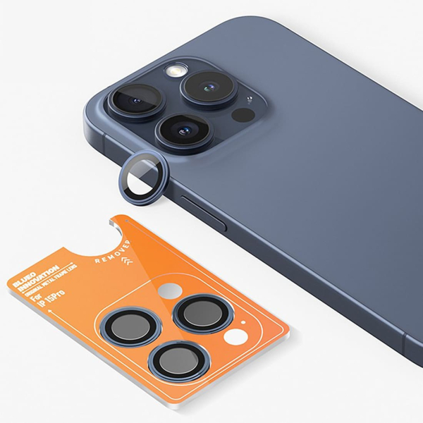 Защитное стекло для камеры iPhone 15 Pro Max BLUEO Original metal frame Синий Защитное стекло для камеры iPhone 15 Pro Max BLUEO Original metal frame Синий