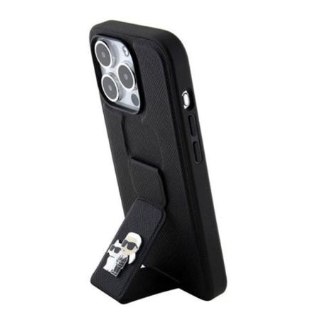 Чехол Karl Lagerfeld для iPhone 15 Pro Karl hc gripstand saffiano kc pins (KLHCP15LGSAKCPK) Черный Чехол Karl Lagerfeld для iPhone 15 Pro Karl hc gripstand saffiano kc pins (KLHCP15LGSAKCPK) Черный