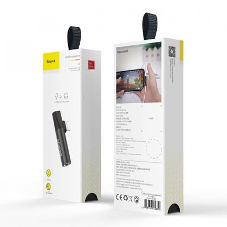 Переходник Baseus 2в1 Lightning / AUX+Lightning (CALL43-01) Черный