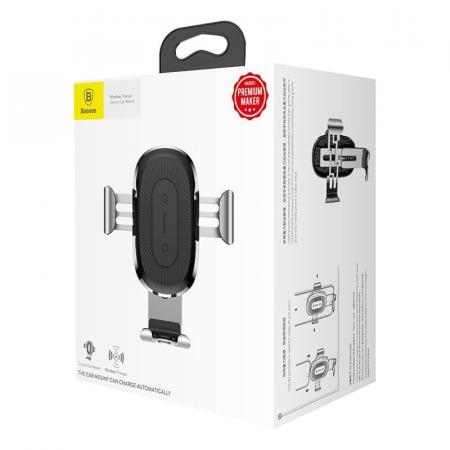 Автомобильный держатель с функцией беспроводной зарядки Baseus Gravity Wireless Charger Car Mount (WXYL-0S) Черный Автомобильный держатель с функцией беспроводной зарядки Baseus Gravity Wireless Charger Car Mount (WXYL-0S) Черный