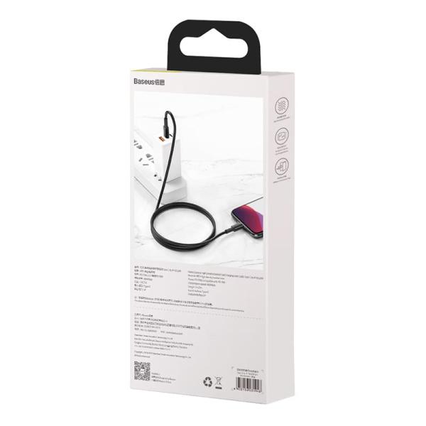 Кабель Baseus High Density Braided Fast Charging Data Cable Type-C – Lightning PD 20W, 1 м (CATLGD-01) Черный
