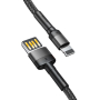 Кабель Baseus Cafule Cable USB For iP special edition 2,4A, 1 м (CALKLF-GG1) Grey/Black Кабель Baseus Cafule Cable USB For iP special edition 2,4A, 1 м (CALKLF-GG1) Grey/Black