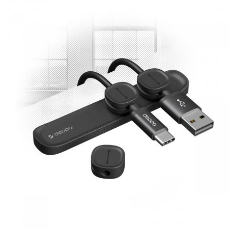 Держатель для кабелей Deppa Mage Cable, магнитный (55192) Черный