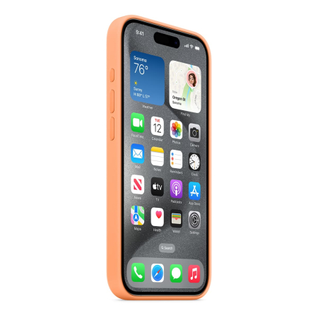 Чехол Silicone Case для Apple iPhone 15 Pro с MagSafe  Orange Sorbet, оранжевый Чехол Silicone Case для Apple iPhone 15 Pro с MagSafe  Orange Sorbet, оранжевый